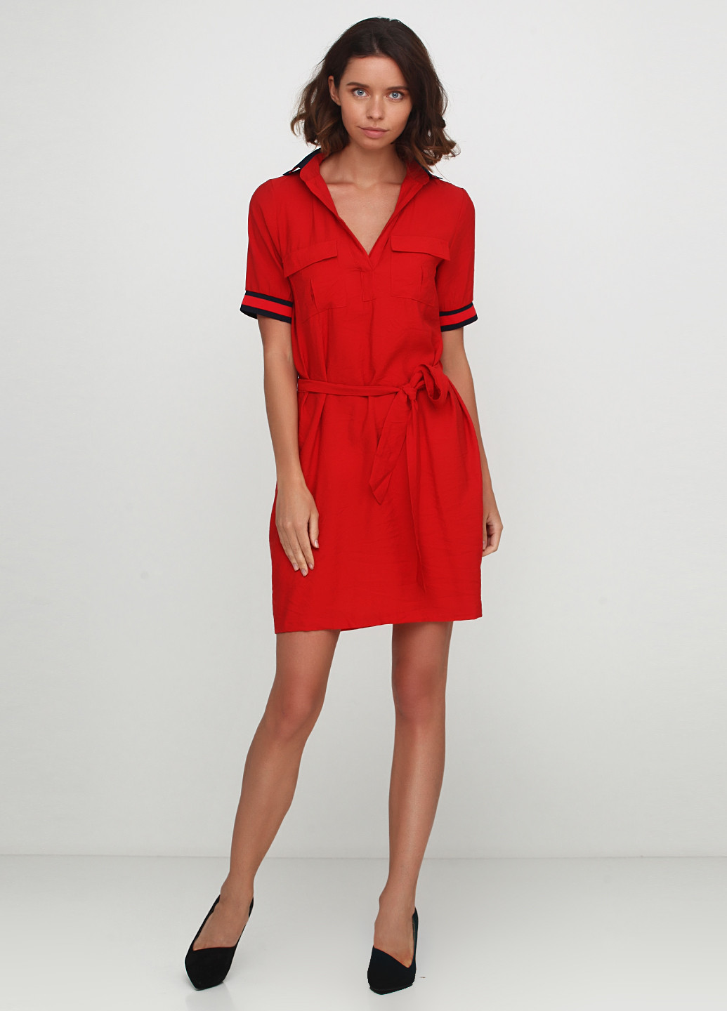 Красное кэжуал платье платье-футболка Unigirl однотонное