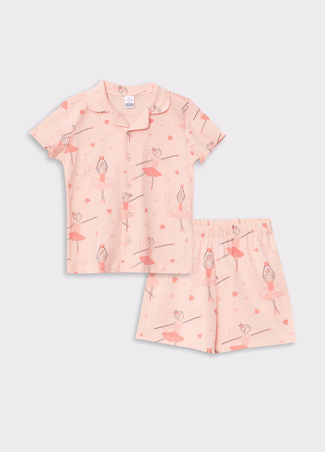 Светло-розовая всесезон пижама (рубашка, шорты) рубашка + шорты LC Waikiki