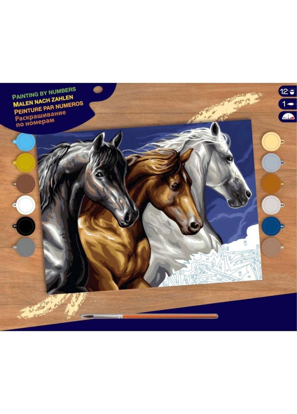 Набір для творчості PAINTING BY NUMBERS SENIOR Wild Horses Sequin Art (254077137)