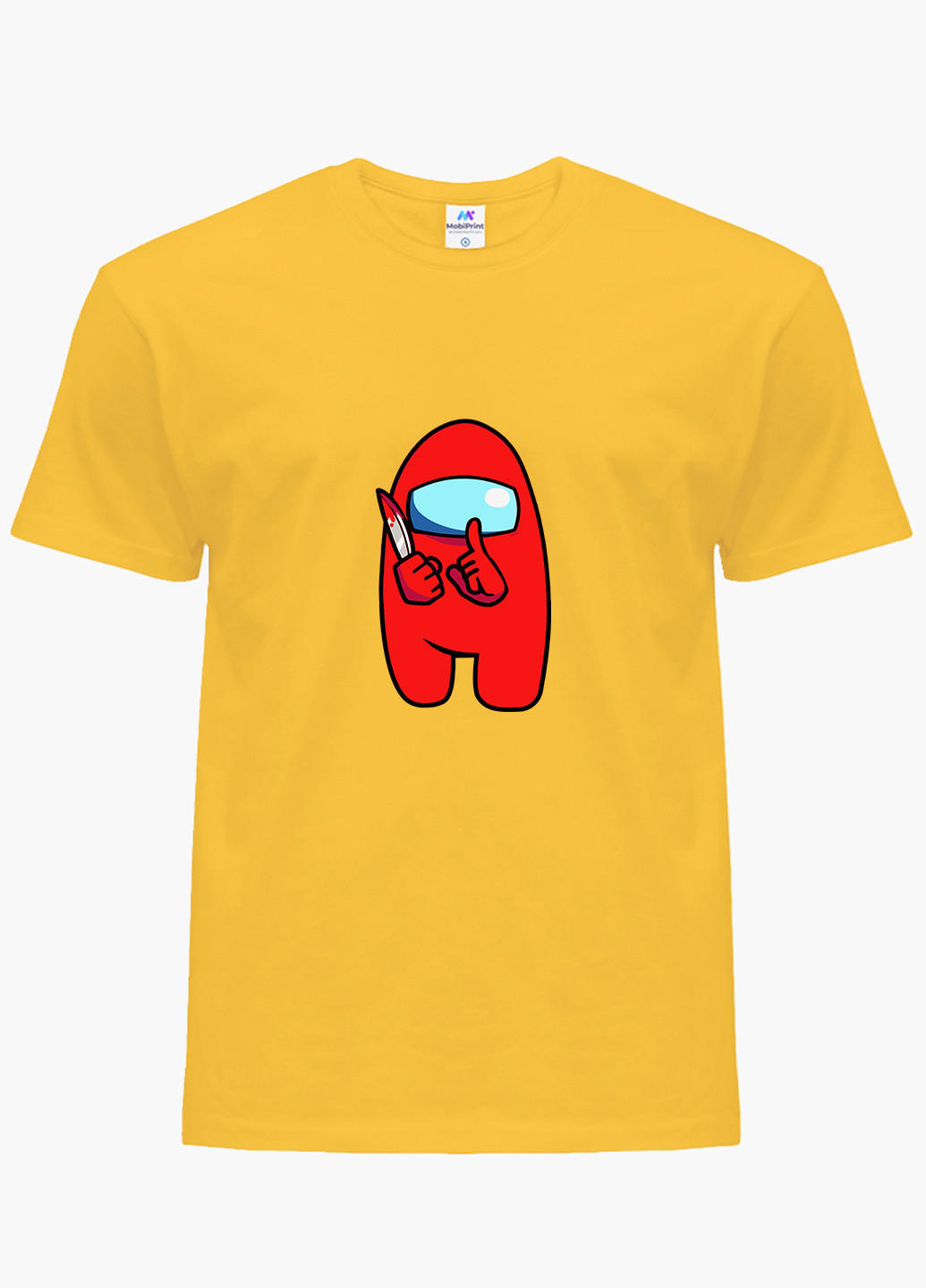 Желтая демисезонная футболка детская амонг ас красный (among us red)(9224-2417) MobiPrint