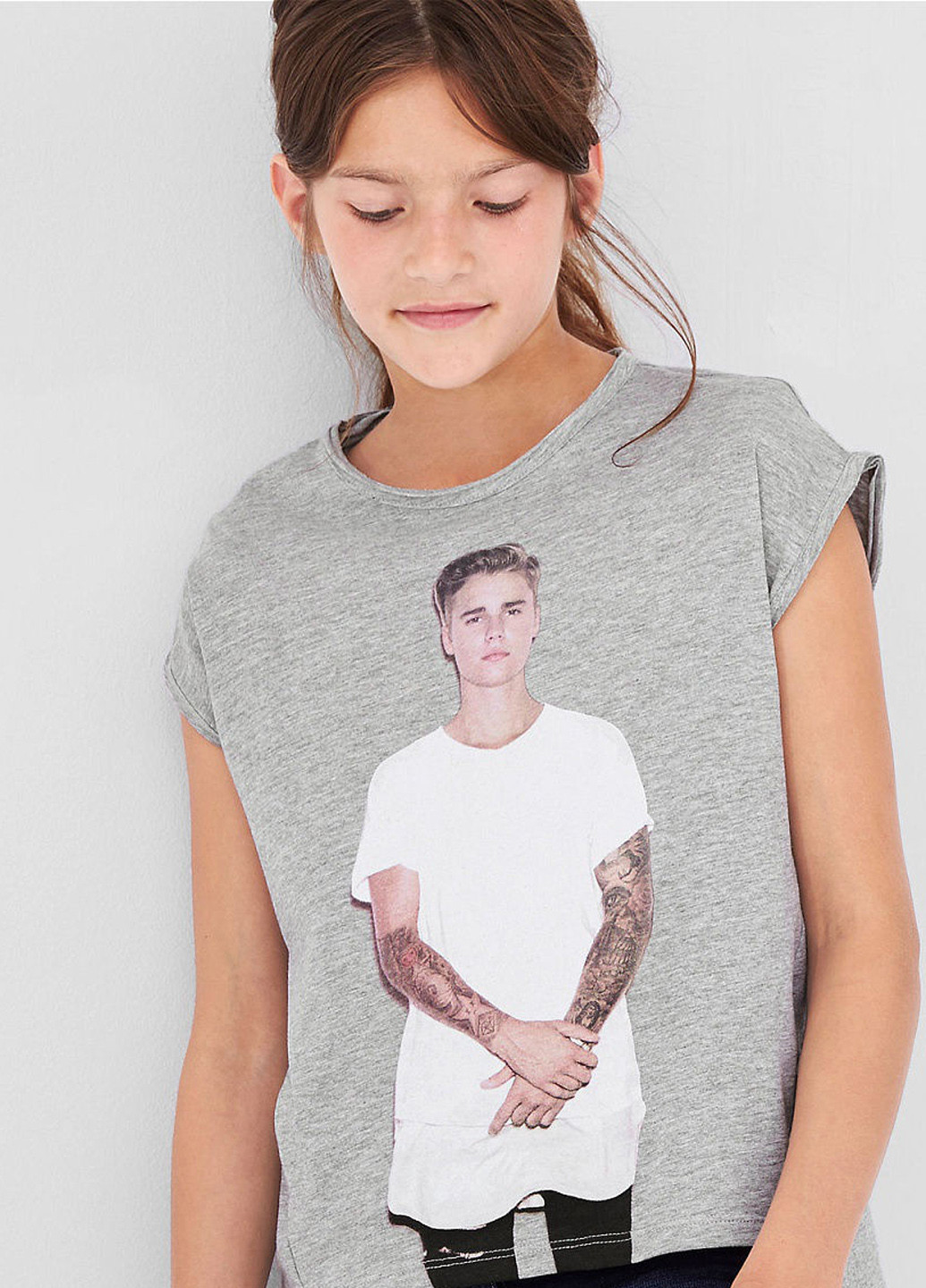 Светло-серая летняя футболка S.Oliver