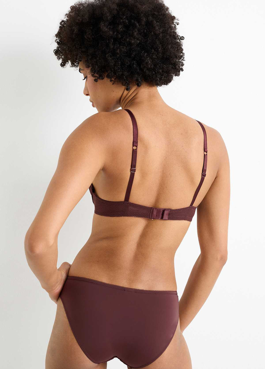 Коричневий бралетт бюстгальтер C&A з кісточками поліамід, мереживо