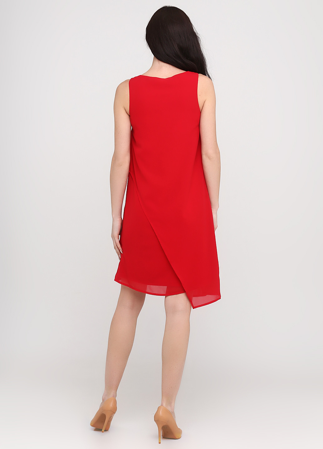 Красное коктейльное платье Ashley Brooke однотонное