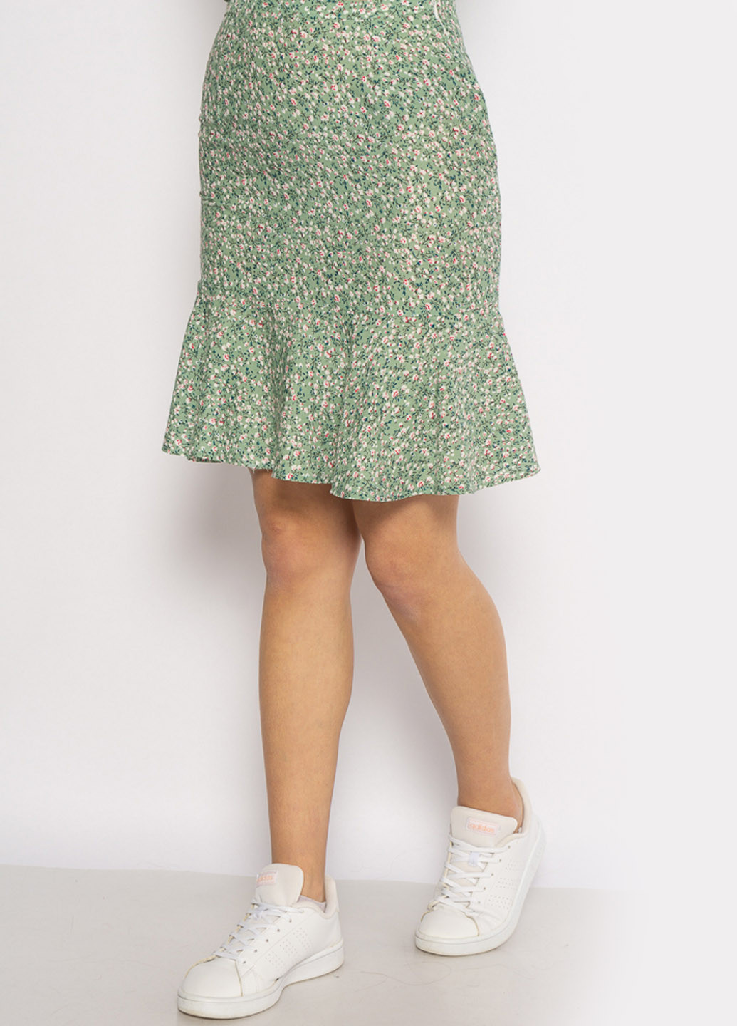 Оливковая кэжуал цветочной расцветки юбка Time of Style