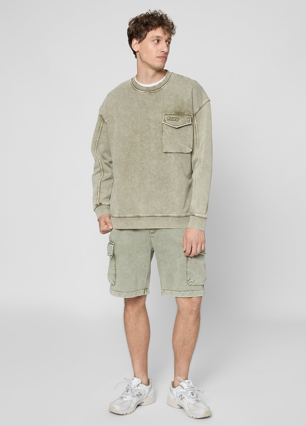 Хаки свитшот PRPY варенка тиснение (361230545)