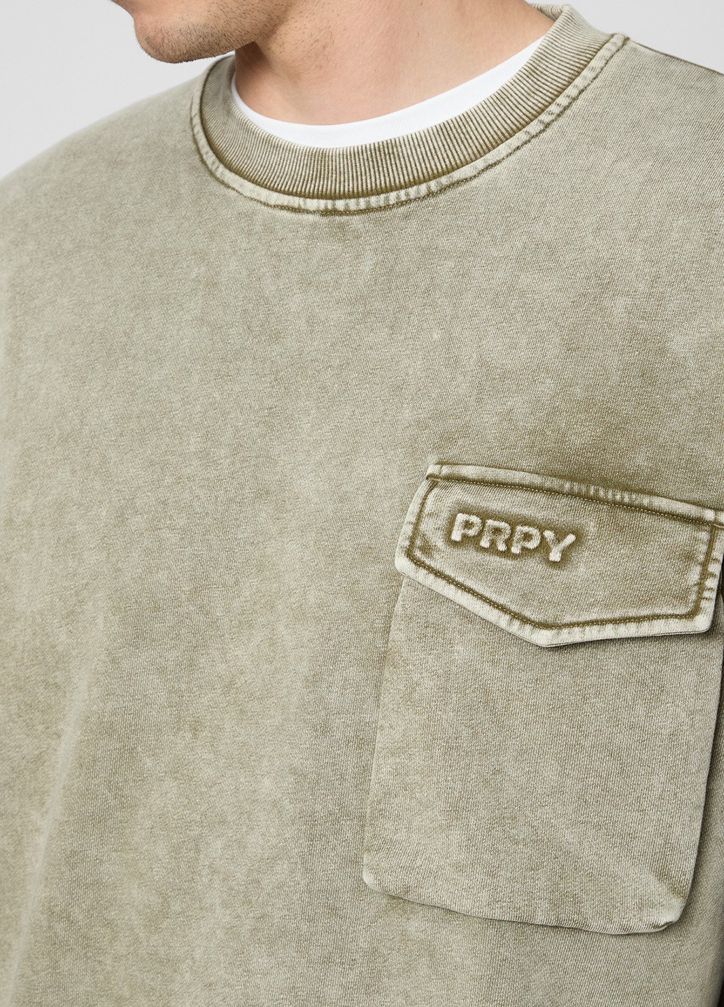 Хаки свитшот PRPY варенка тиснение (361230545)
