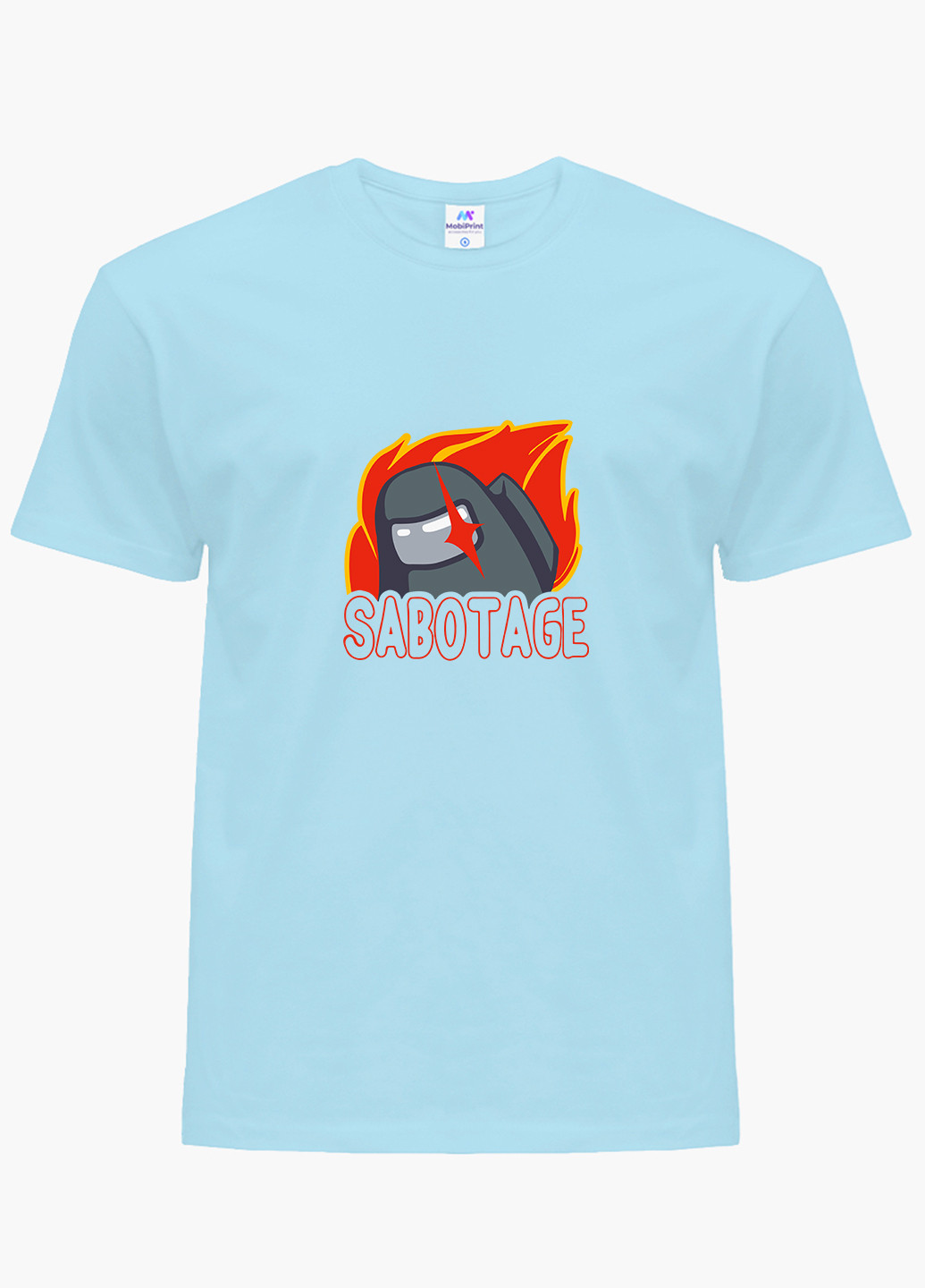 Блакитна демісезонна футболка дитяча амонг ас (sabotage among us) (9224-2426) MobiPrint