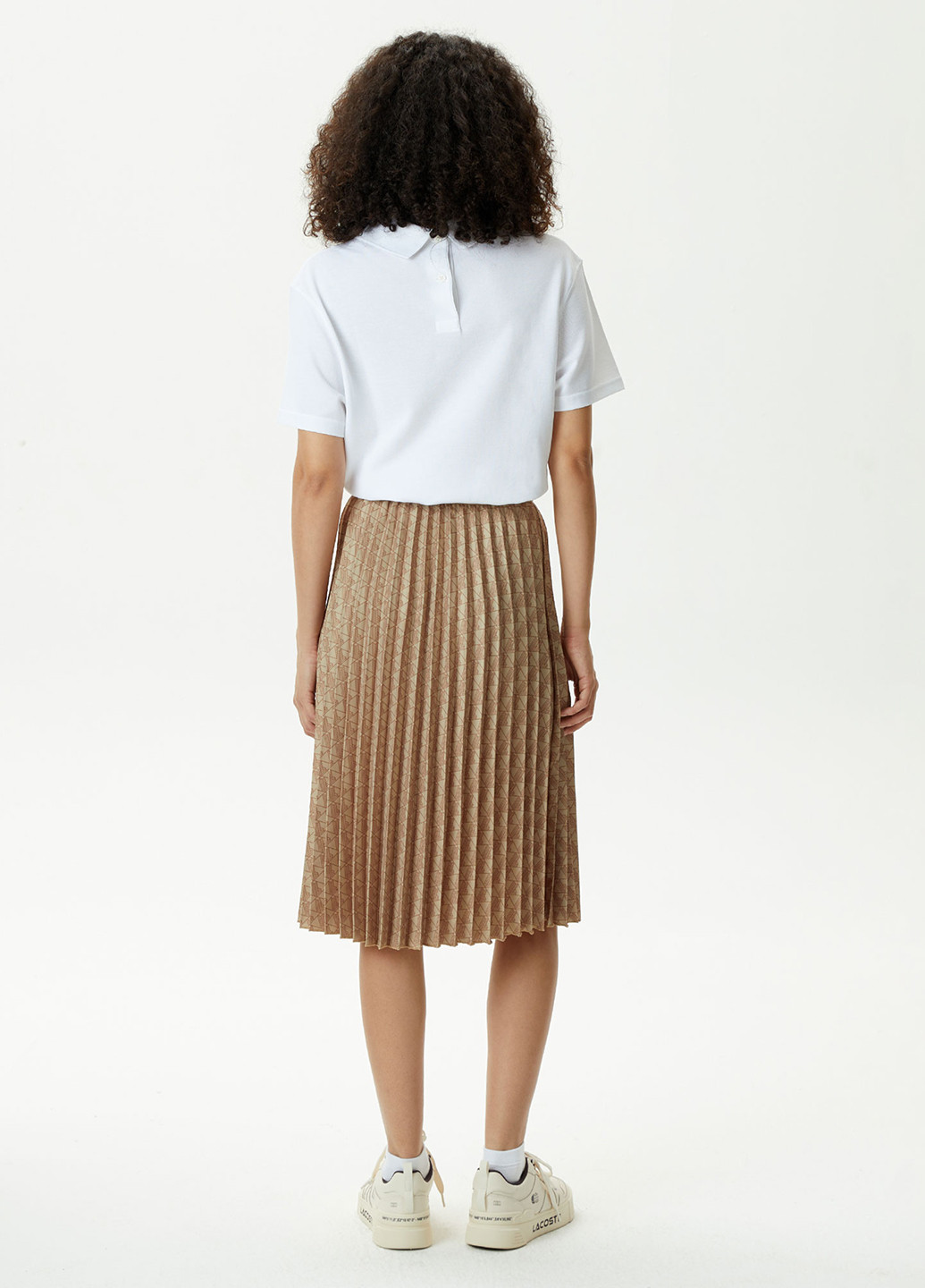 Бежевая кэжуал с рисунком юбка Lacoste плиссе