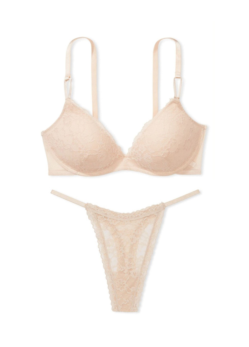 Бежевий демісезонний комплект (бюстгальтер, трусики) Victoria's Secret