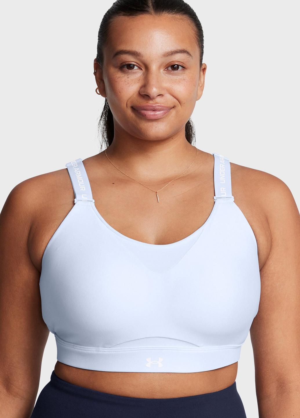 Світло-блакитний топ бюстгальтер Under Armour без кісточок поліестер