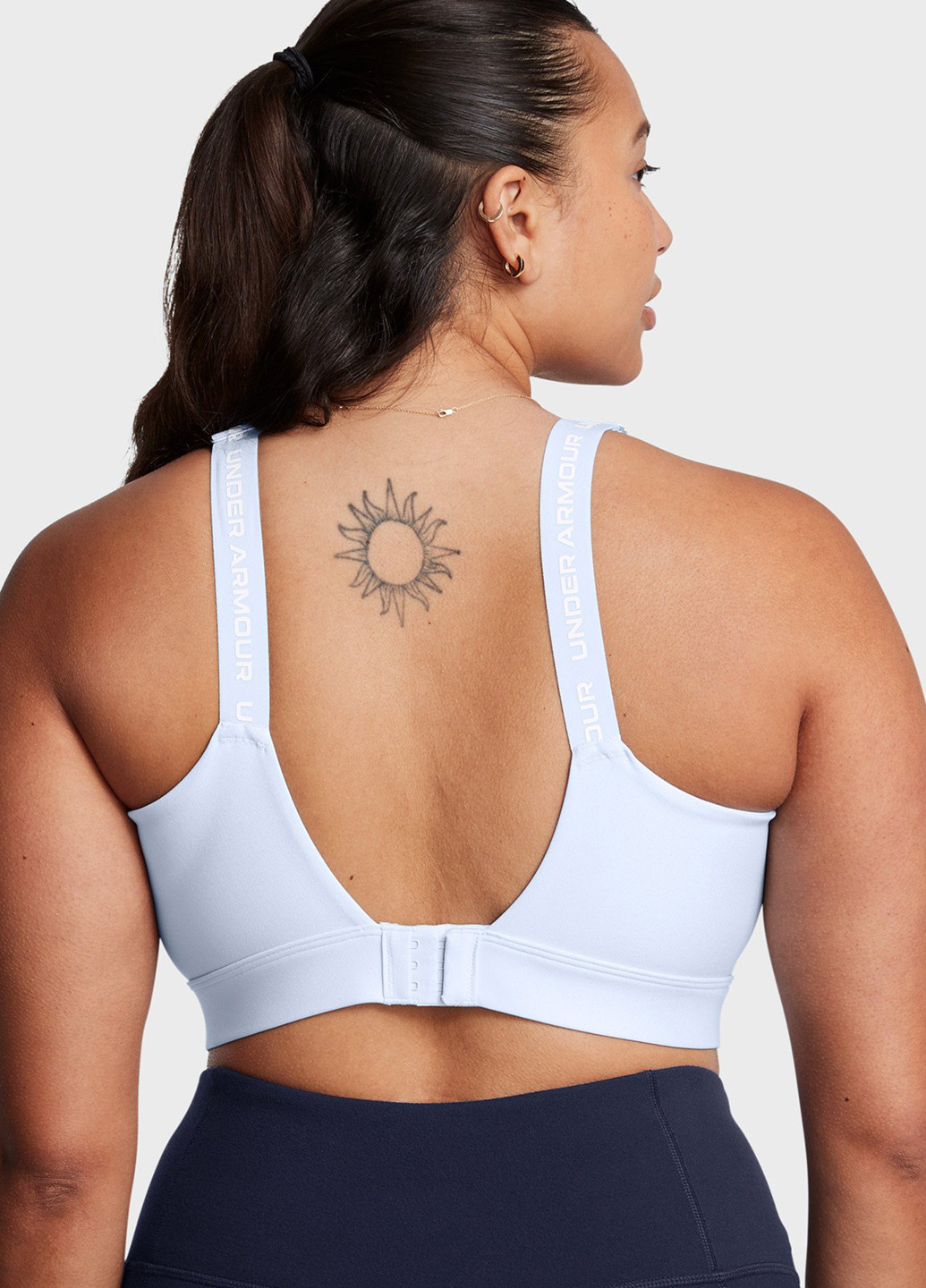 Світло-блакитний топ бюстгальтер Under Armour без кісточок поліестер