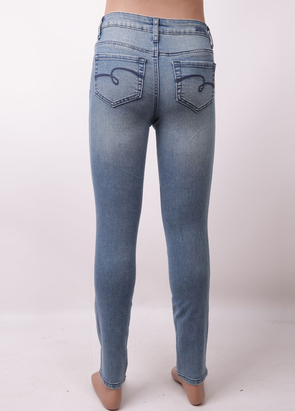 Темно-голубые демисезонные скинни джинсы Justice