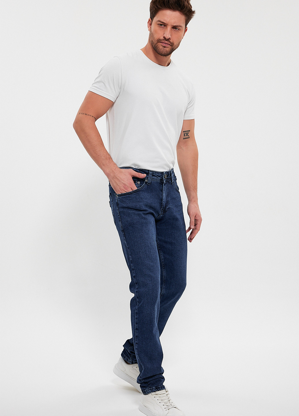 Светло-синие демисезонные зауженные джинсы Trend Collection