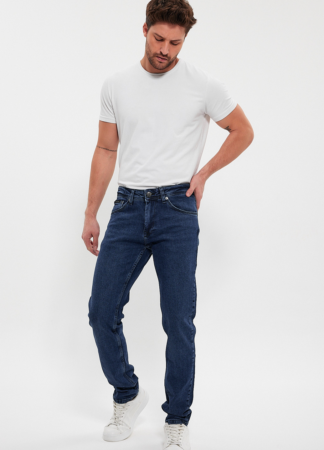 Светло-синие демисезонные зауженные джинсы Trend Collection