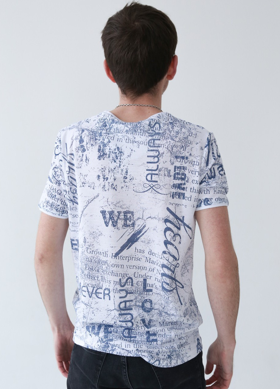 Белая футболка мужская белая тонкая с надписями Bagarda