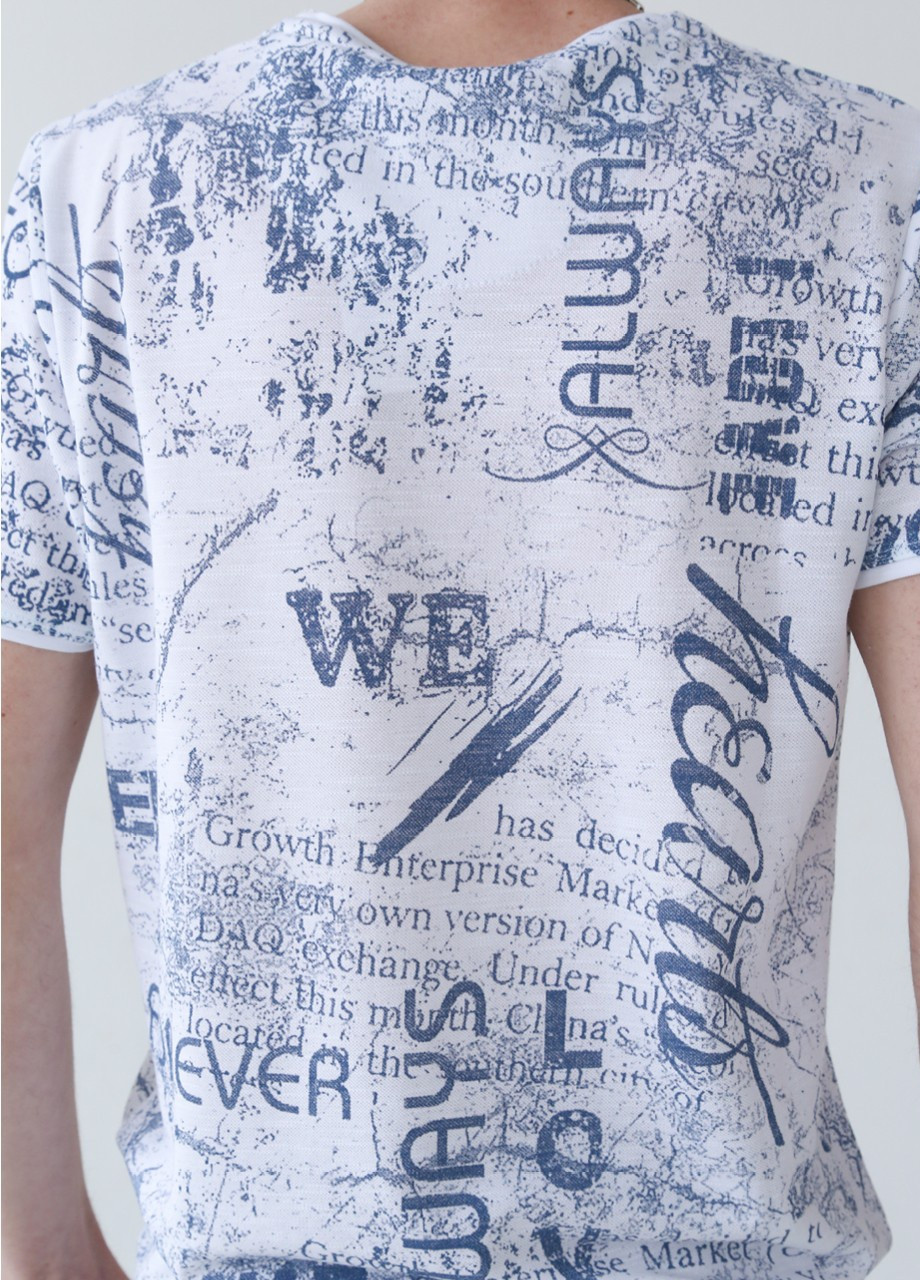 Белая футболка мужская белая тонкая с надписями Bagarda