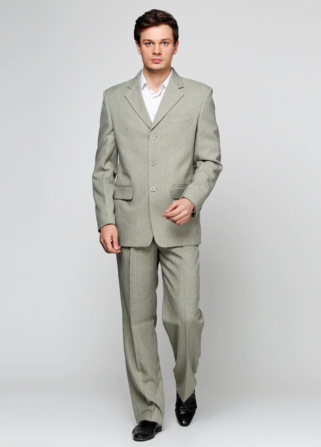 Оливковый демисезонный костюм (пиджак, брюки) брючный Galant