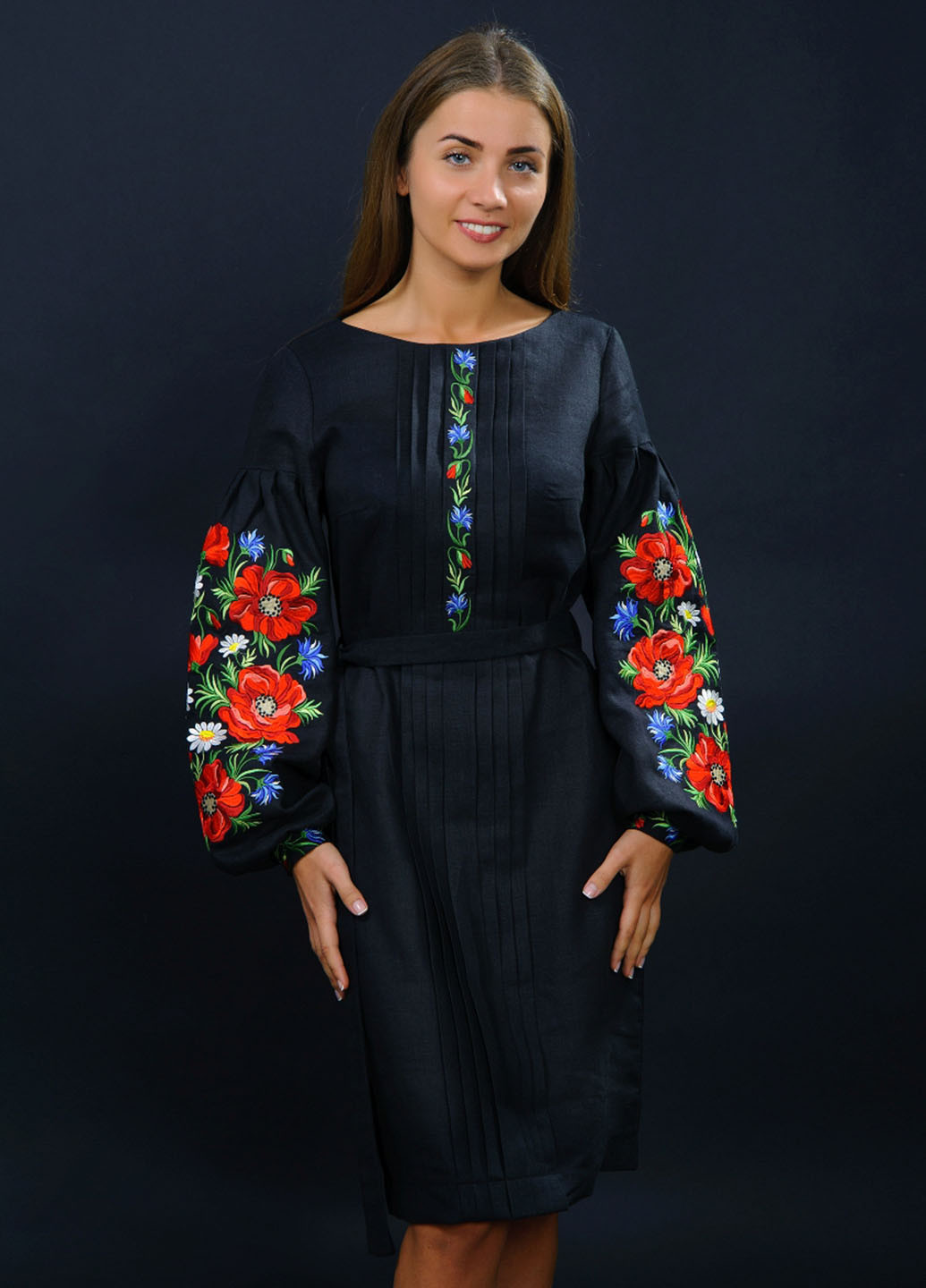 Черное кэжуал платье Vyshyvanka