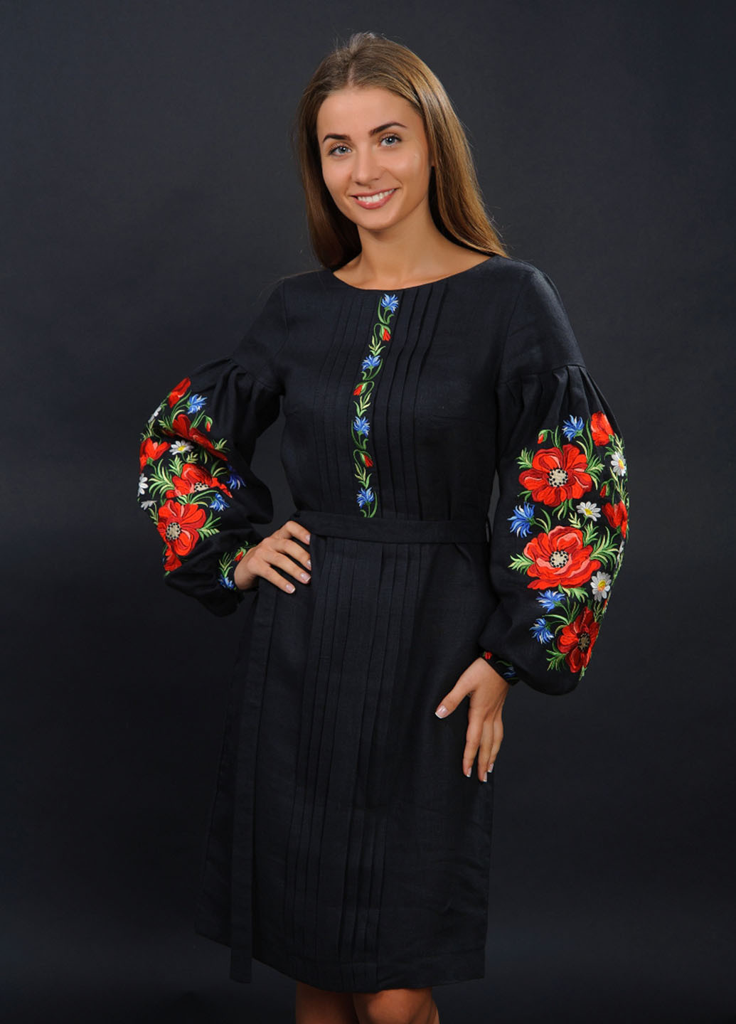 Чорна кежуал плаття, сукня Vyshyvanka