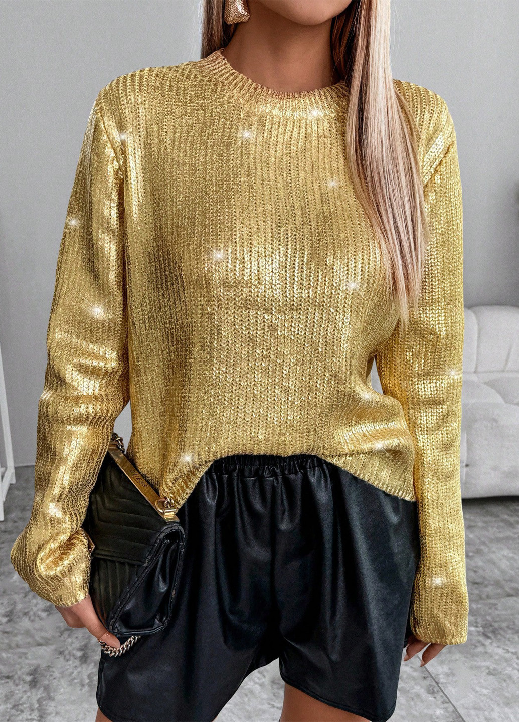 Золотий демісезонний джемпер джемпер SHEIN