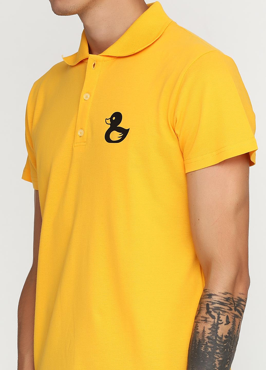 Желтая футболка-поло для мужчин Tryapos с рисунком