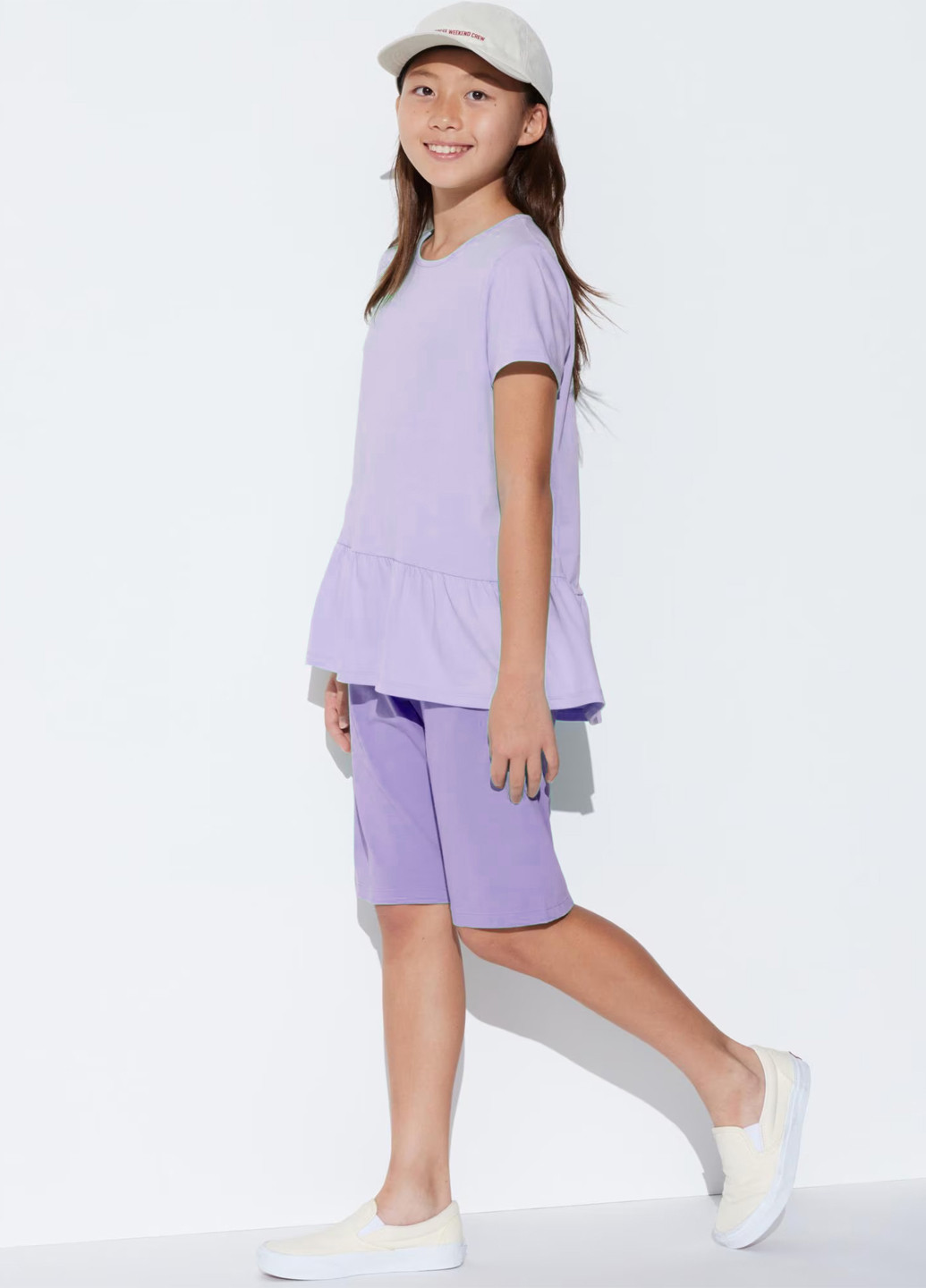 Светло-фиолетовый летний комплект (футболка, шорты) Uniqlo