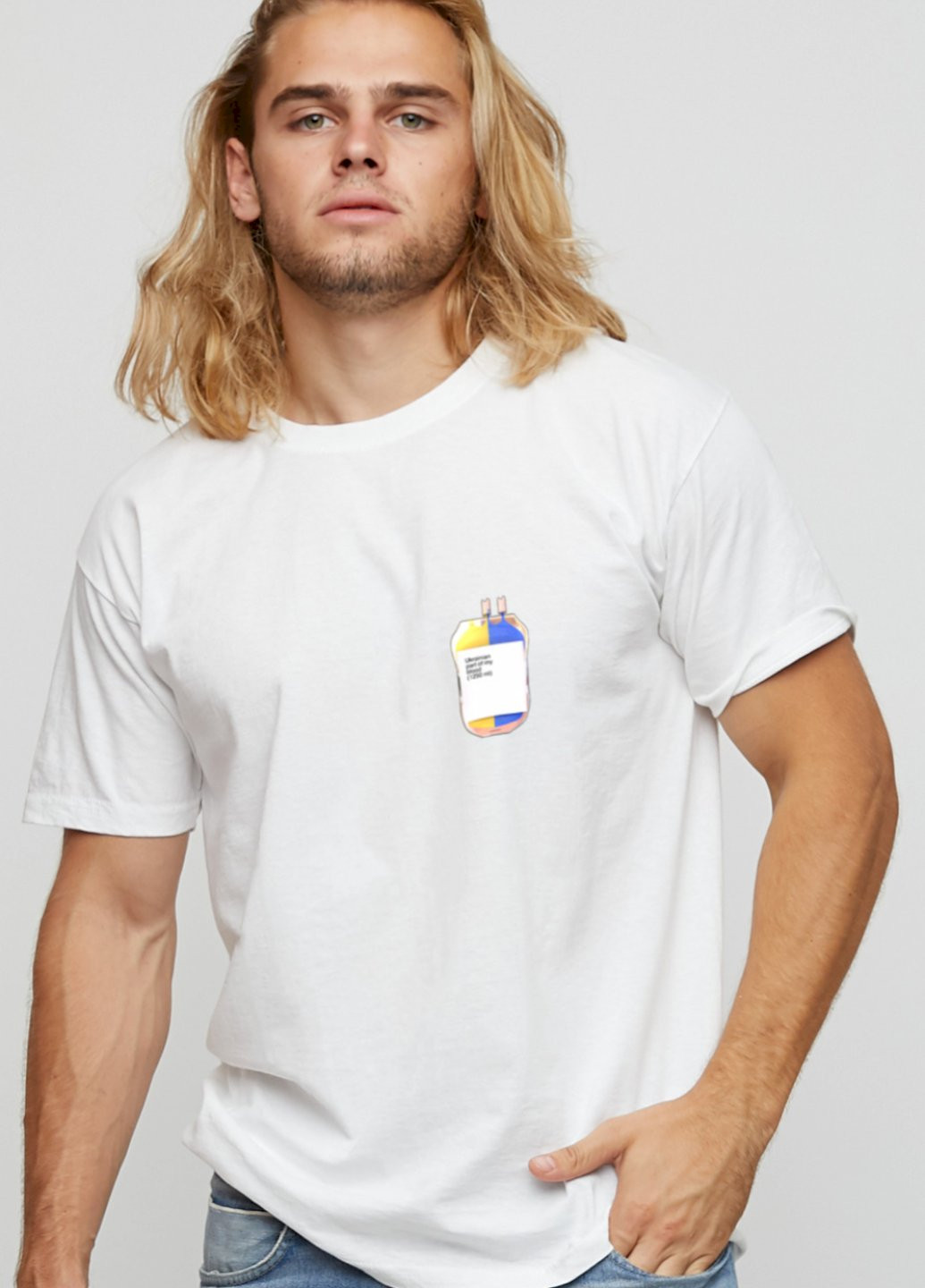 Белая футболка мужская basic /дышащий принт/ YAPPI