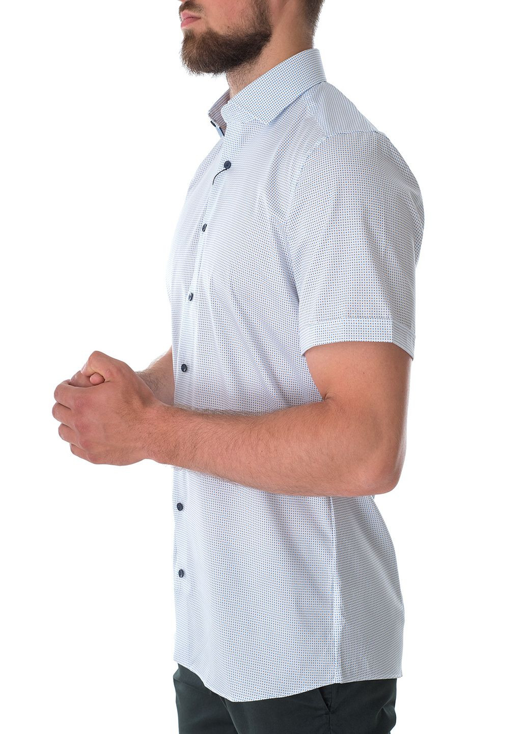 Белая рубашка в горошек Olymp