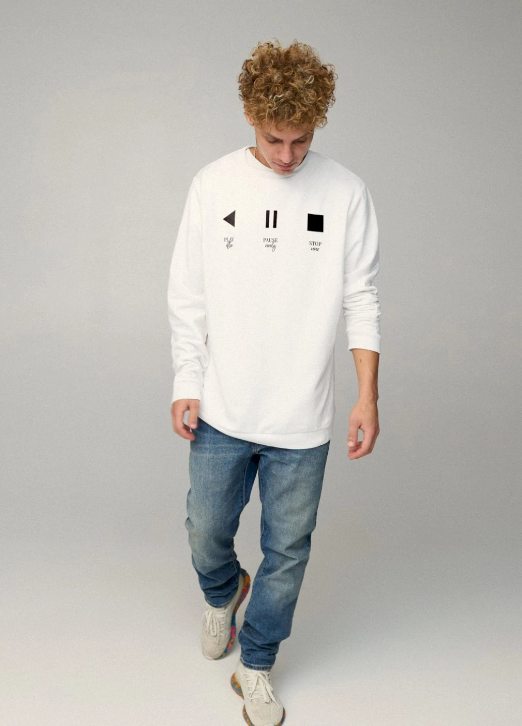 Білий свитшот мужской oversize /no flis/ YAPPI малюнок (254557545)
