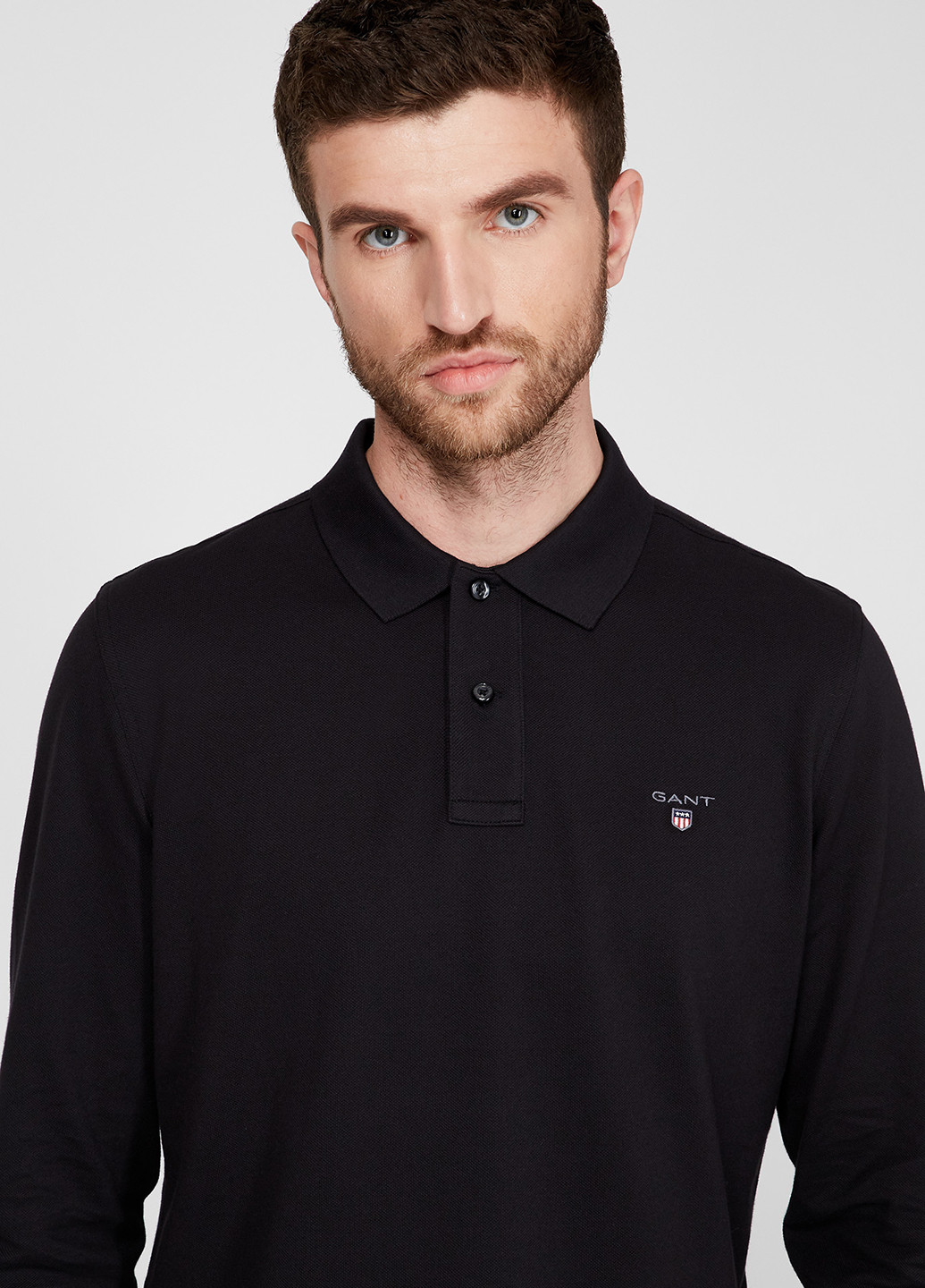 Черная футболка-поло для мужчин Gant с логотипом