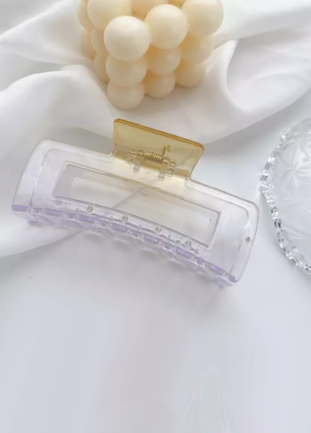 Заколка краб для волосся "Градієнт", прозора з відтінком фіолетового Анна Ясеницька (256537958)