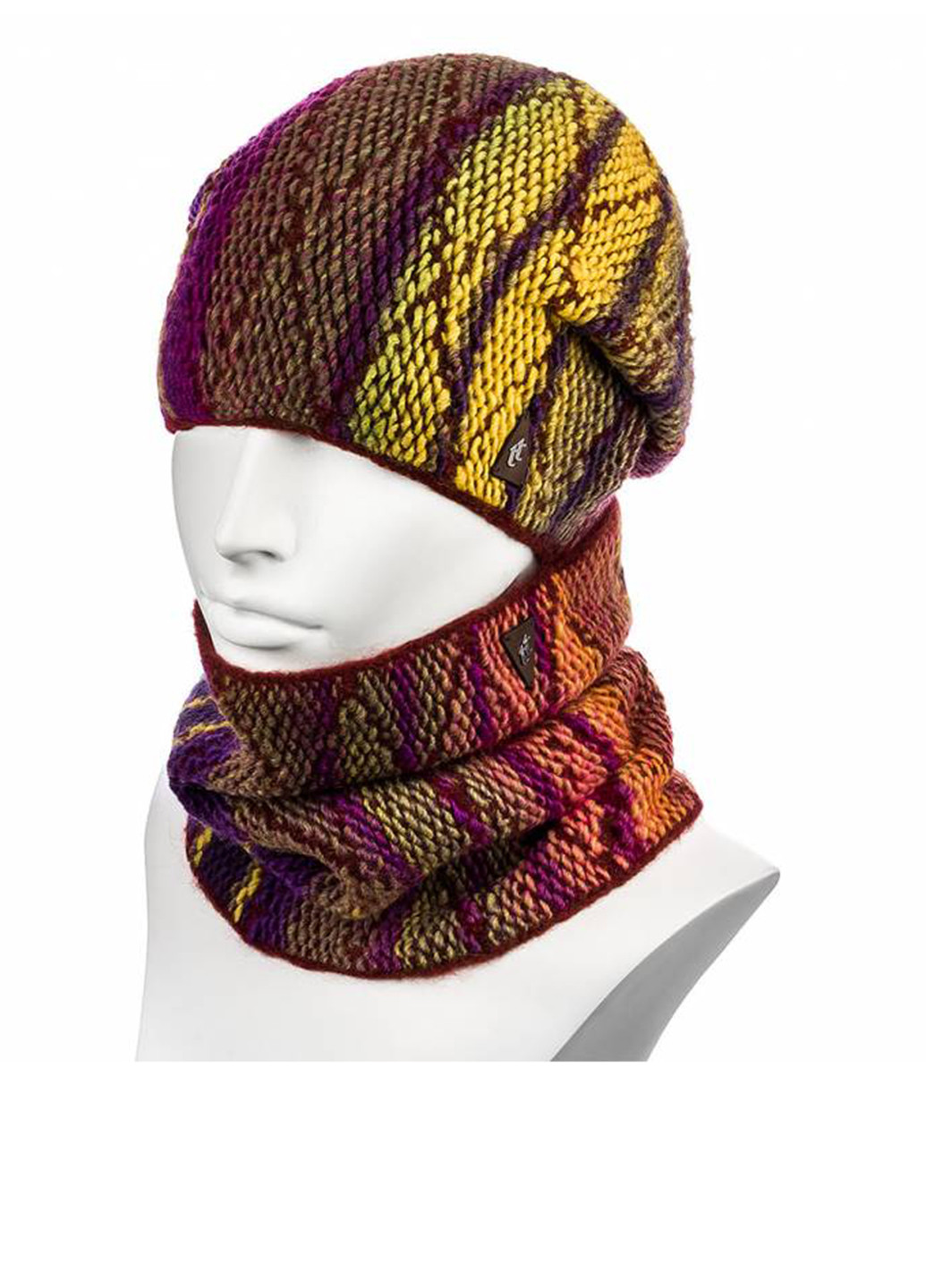 Бордовый зимний комплект (шапка, шарф-снуд) Hattson