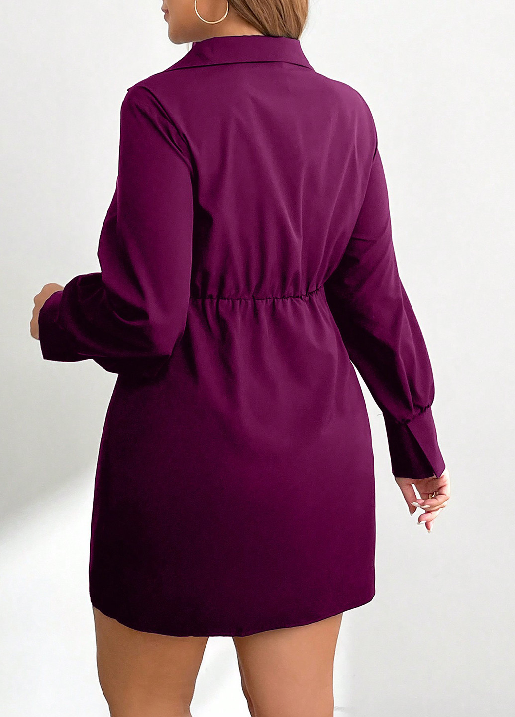 Сливова кежуал сукня сукня-сорочка SHEIN однотонна