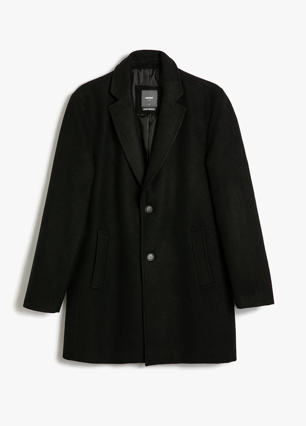 Черное демисезонное Пальто однобортное KOTON