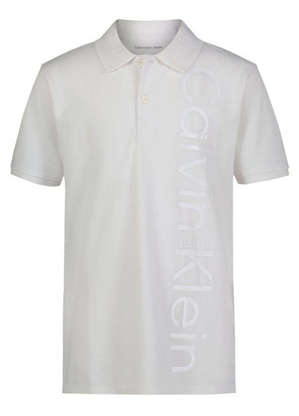 Белая детская футболка-поло для мальчика Calvin Klein с логотипом