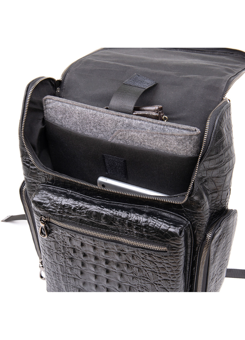 Рюкзак под рептилию кожаный 30х37,5х9 см Vintage (232988557)