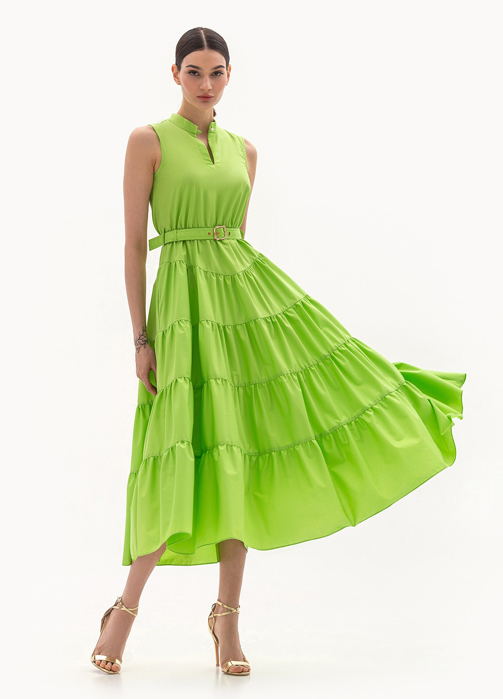 Салатова вечірня сукня BGL однотонна