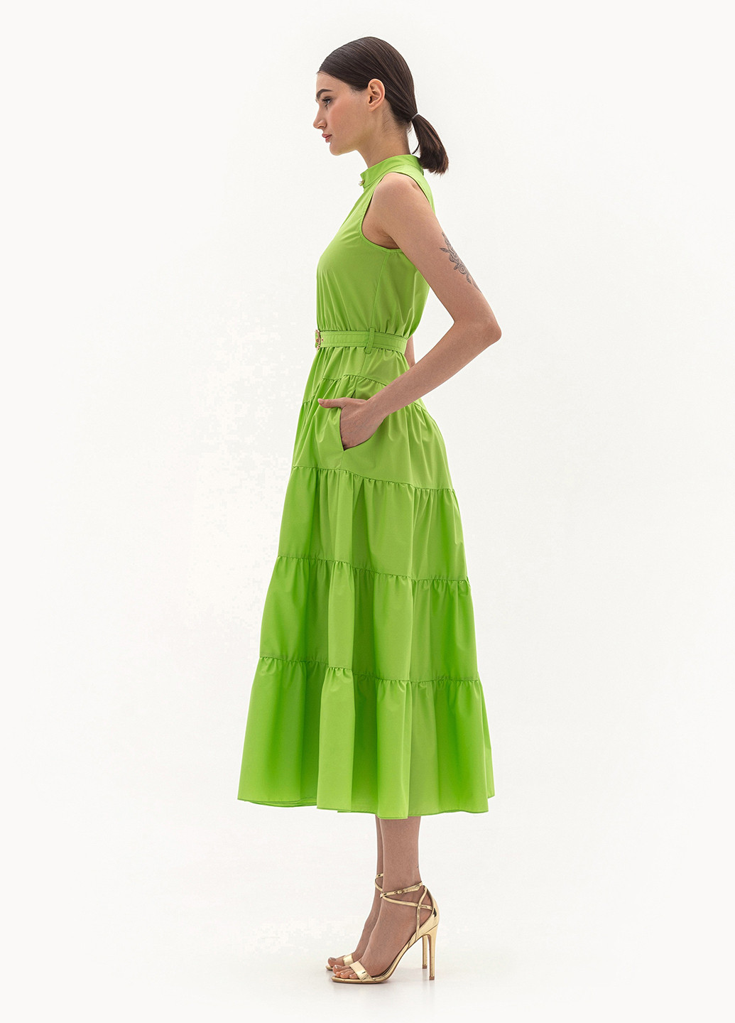 Салатова вечірня сукня BGL однотонна