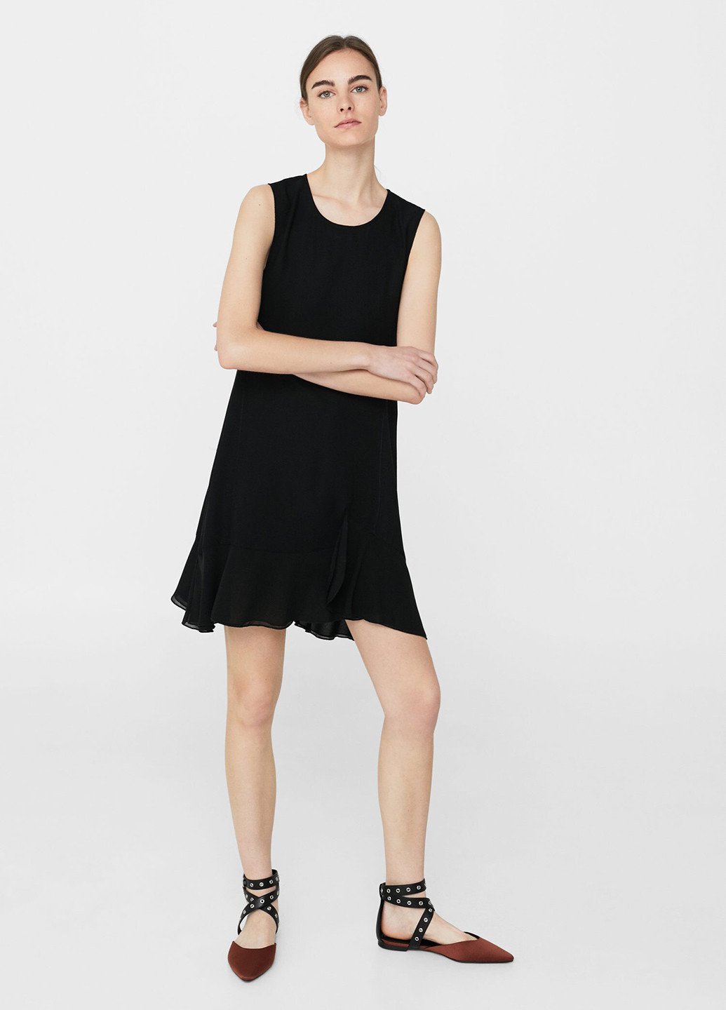 Черное кэжуал платье Mango однотонное