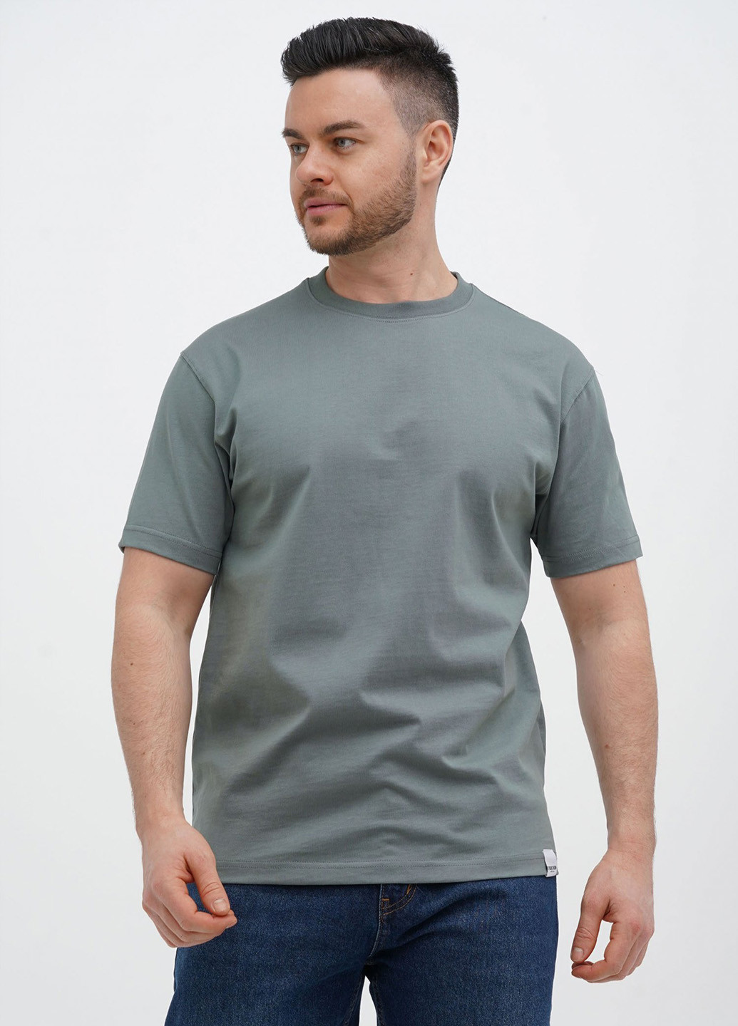 Серо-зеленая футболка Trend Collection