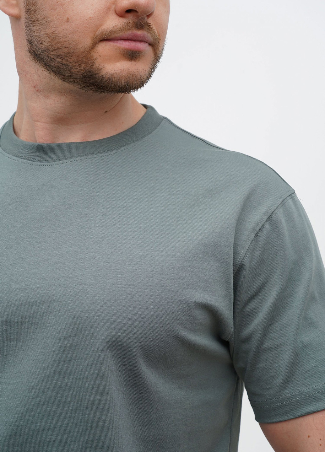 Серо-зеленая футболка Trend Collection