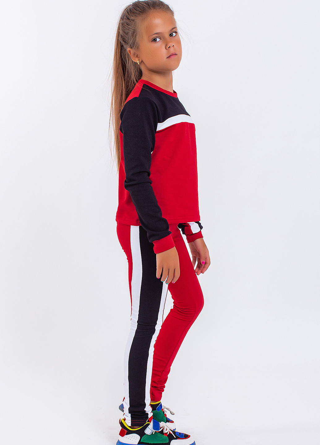 Червоний демісезонний костюм (світшот, легінси) брючний Modna Anka
