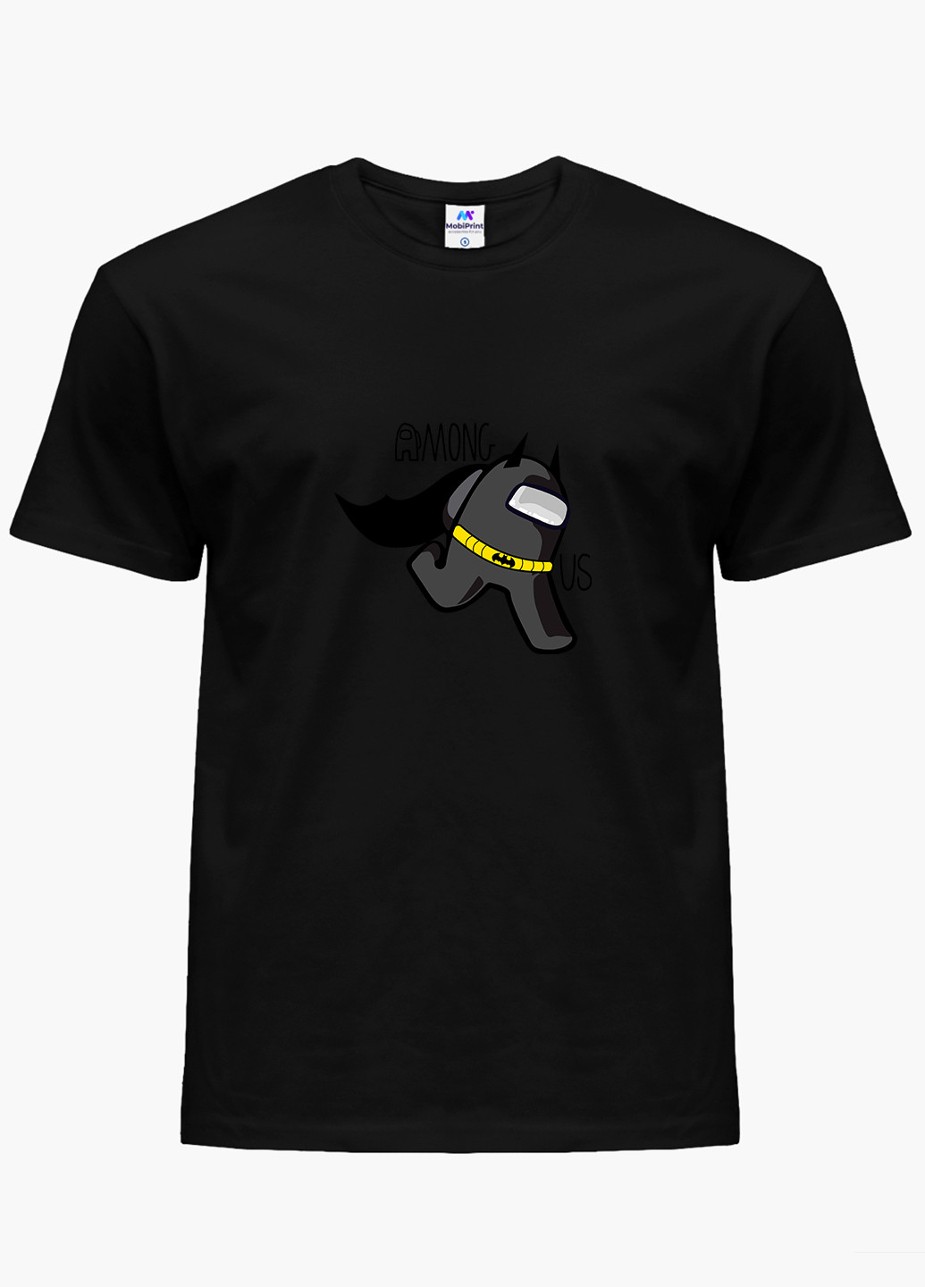 Чорна демісезонна футболка дитяча амонг ас бетмен бетмен (among us batman) (9224-2430) MobiPrint