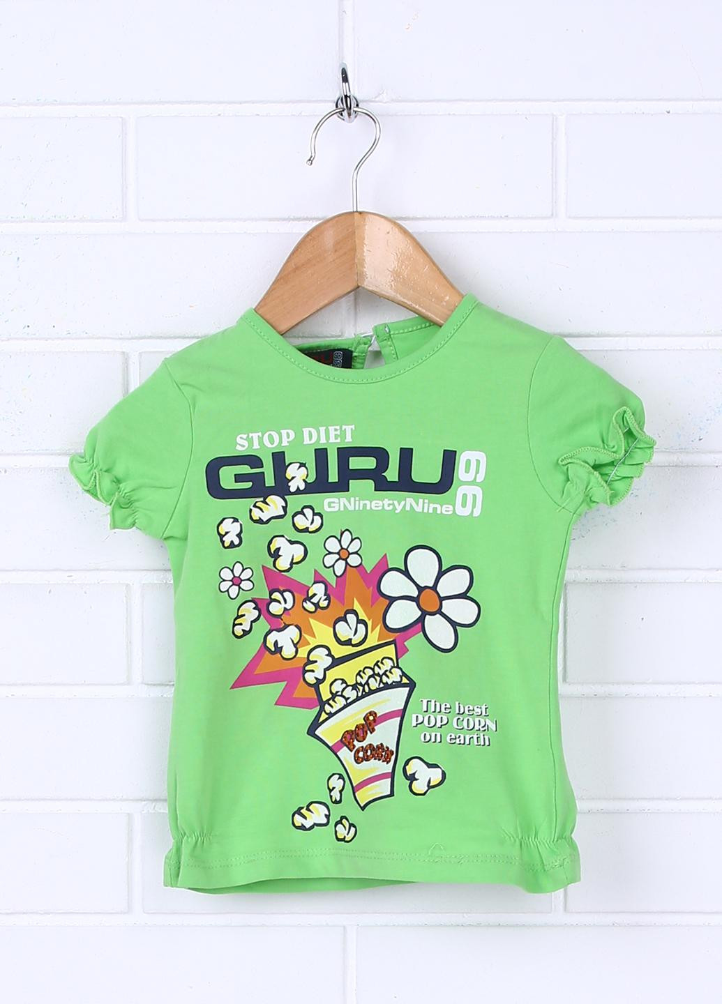 Салатовая летняя футболка Guru