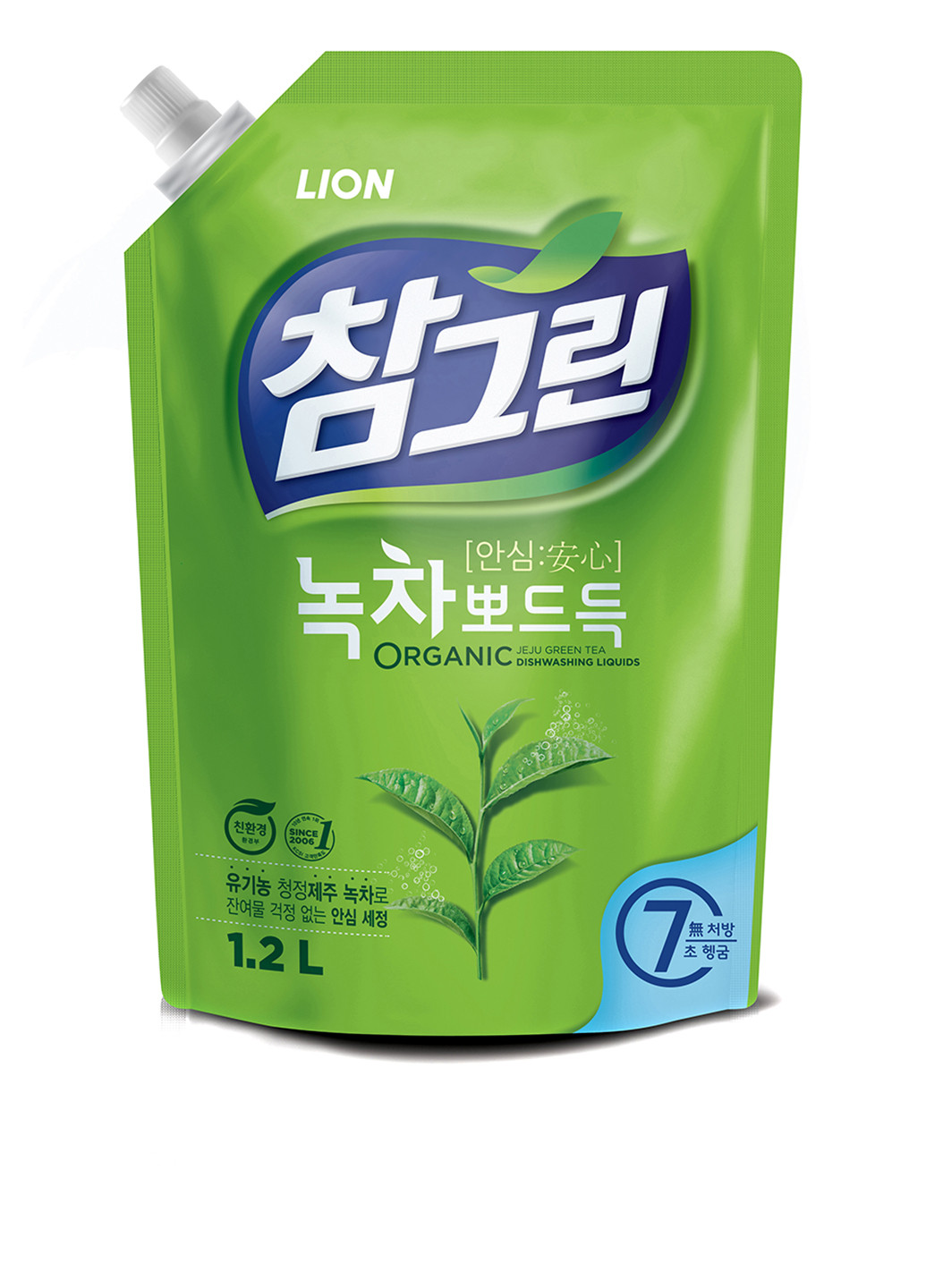 Средство для мытья посуды Зеленый чай, 1,2 л LION KOREA (124712408)