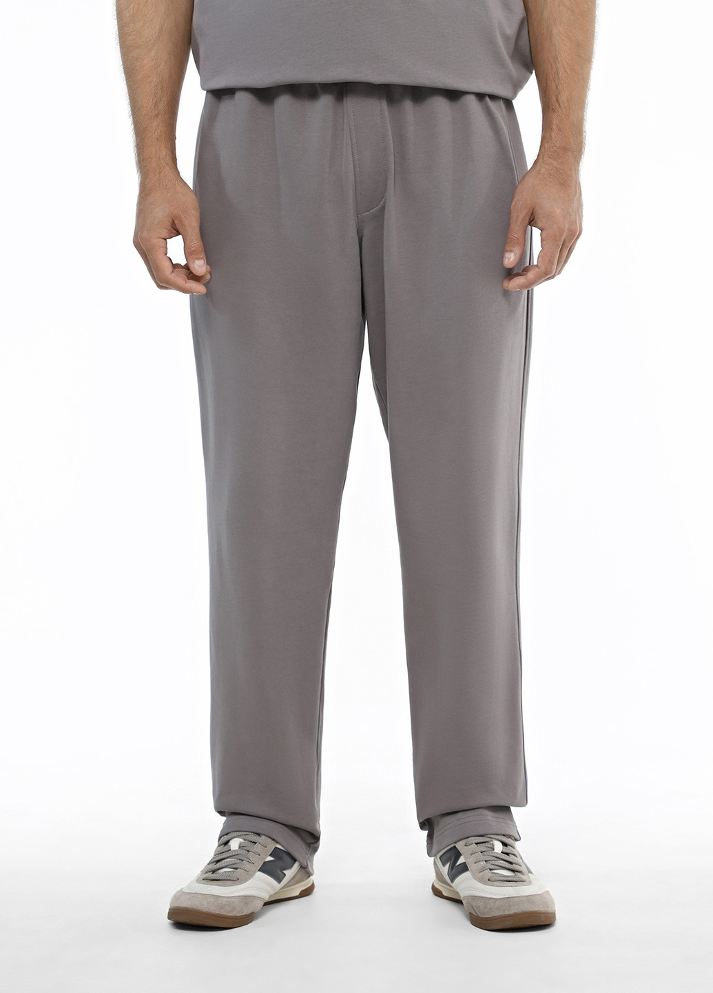 Серые кэжуал демисезонные прямые брюки Promin