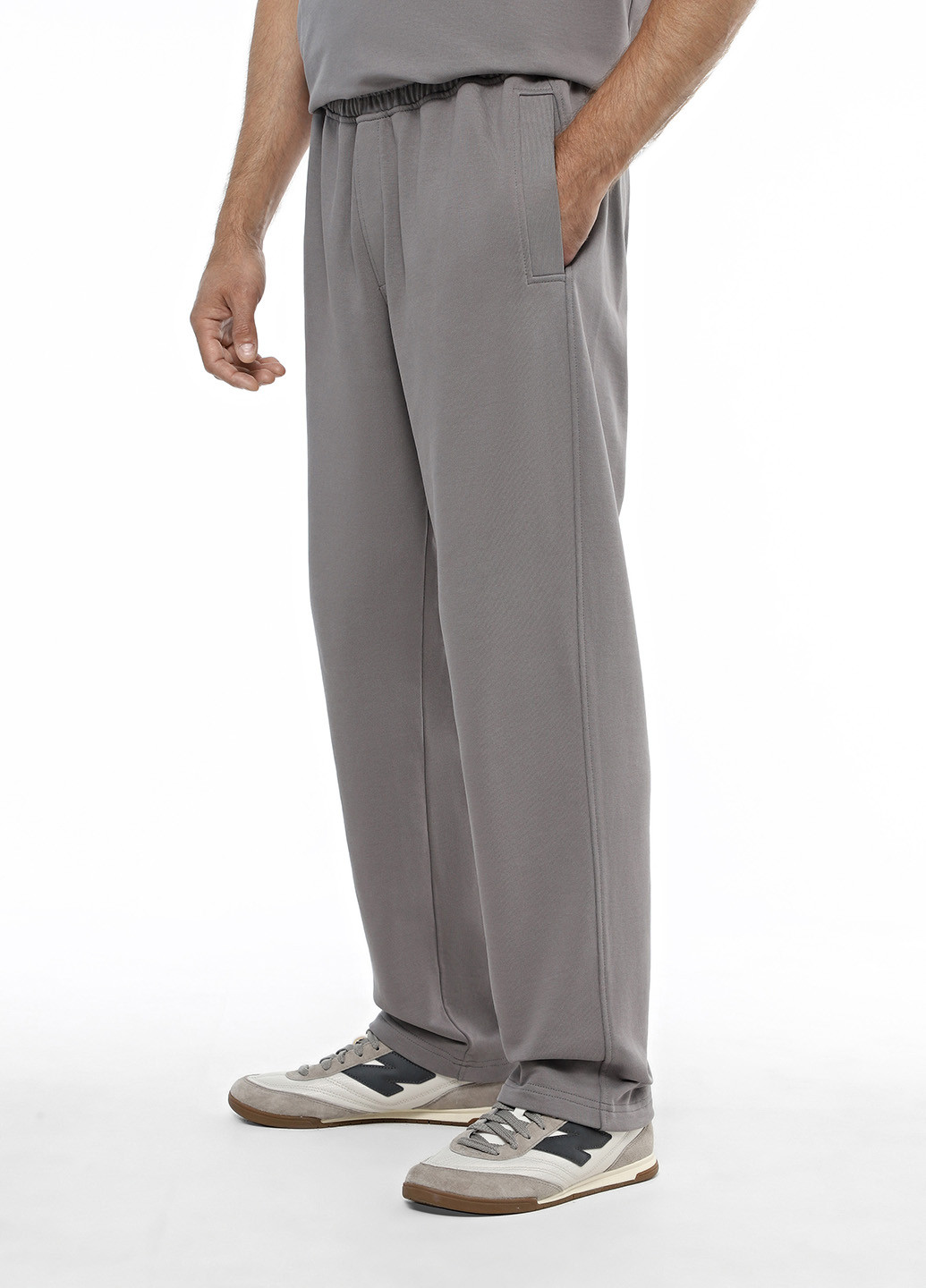 Серые кэжуал демисезонные прямые брюки Promin