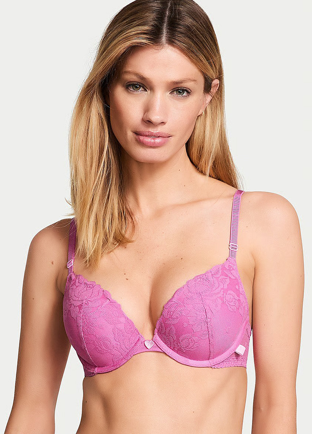 Розовый бюстгальтер Victoria's Secret с косточками полиамид