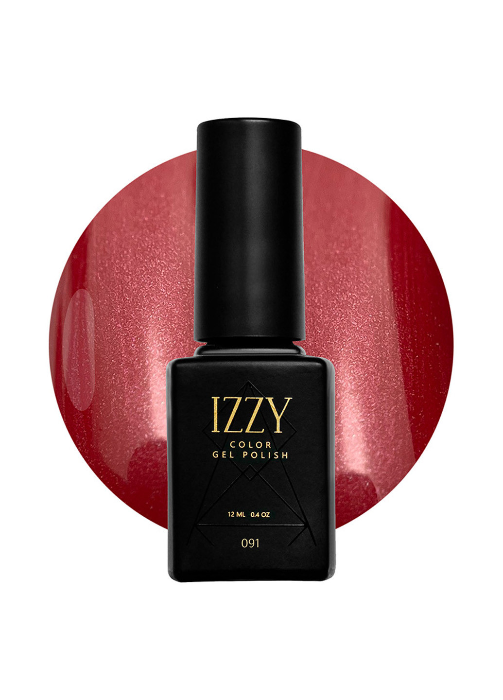 Гель-лак для маникюра красный с микроблеском 91, 12 мл Izzy (363030457)
