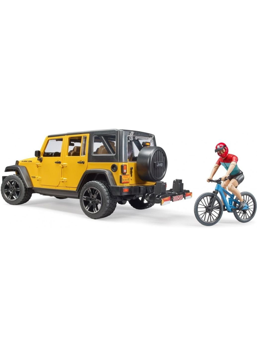 Спецтехніка Джип Jeep Rubicon з фігуркою велосипедиста на спортивному бай (02543) Bruder (254078855)